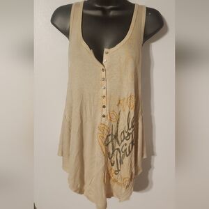 Harley-Davidson Beige Graphic Tank Top